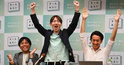 【速報】チームみらい、6議席獲得と予測されるwww