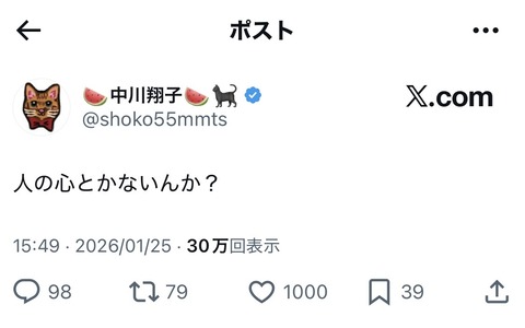 【速報】中川翔子、お前らにブチギレwww