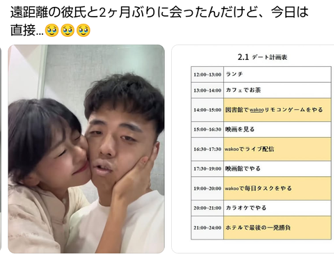 【画像】遠距離アベックの彼氏、精力を吸い取られるwww