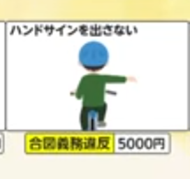 【悲報】警察「おい！ハンドサイン」チャリ「！？」警察「罰金5000円です」チャリ「！」
