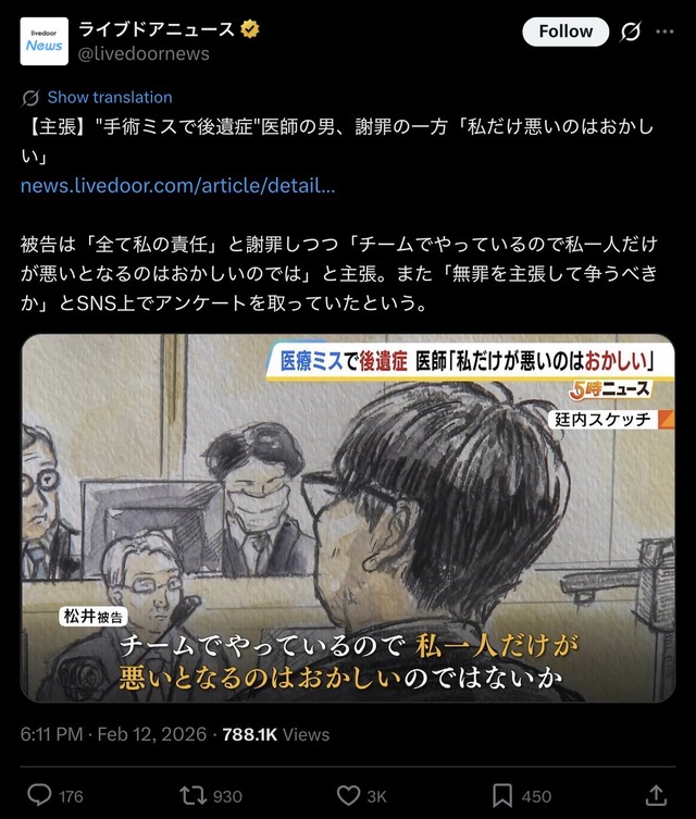 【悲報】刑事裁判でXの「脳外科医　竹田くんのモデル」アカウントが本人確定！！！！！！！！！！！！