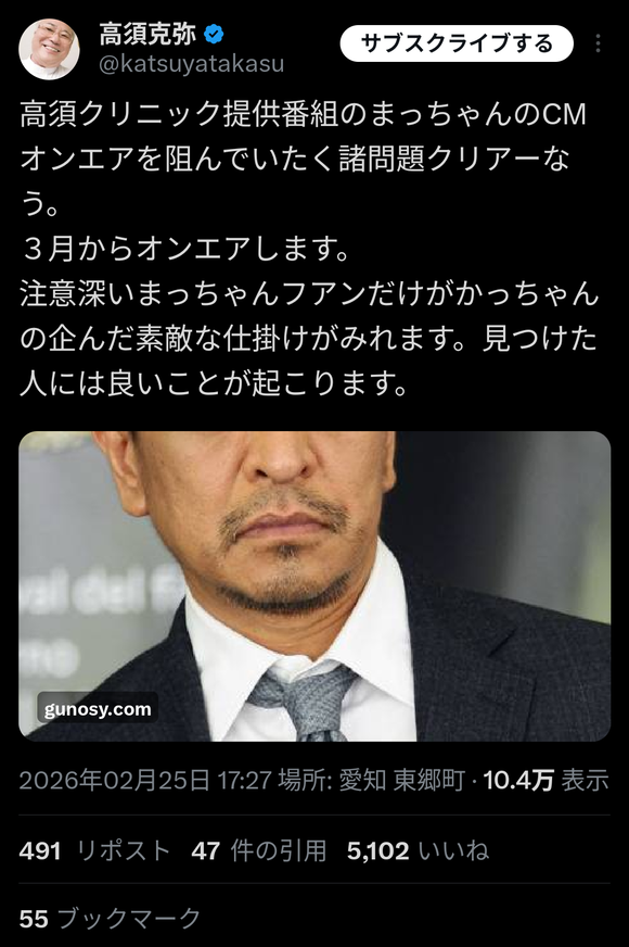 【速報】松本人志、マジのガチで地上波完全復帰へwww