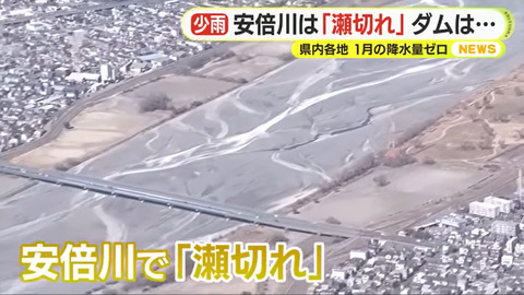 【画像】安倍川、干からびる…