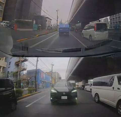 【悲報】黒レクサスさん、左から無理な追い抜きを仕掛けるも失敗→ブチギレて煽り運転へ…