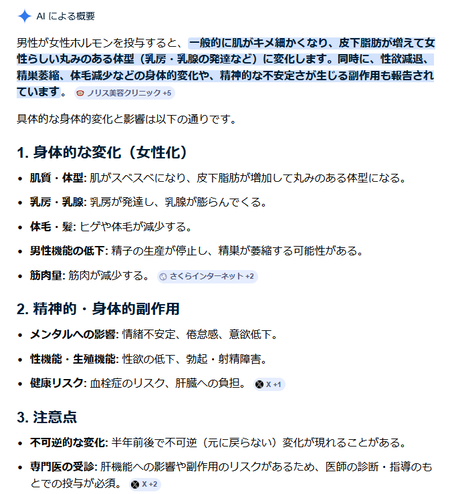 女性ホルモンやった結果www