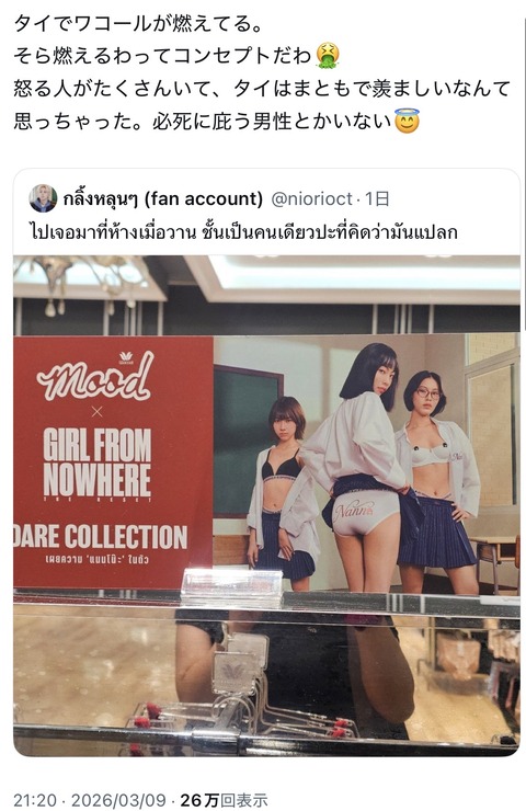 【画像】ワコール、パンティ丸見え広告を披露