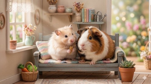 モルモットのお水カミカミ動画　かわいい