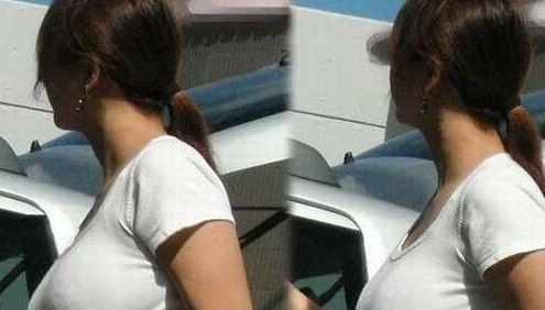 【画像】爆乳人妻「ピッチピチのTシャツ着たろ」ﾊﾟｼｬｯ