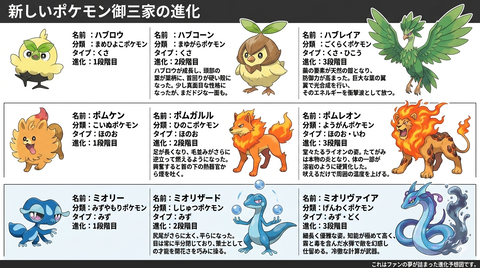 【速報】ポケモン波風の御三家、最終進化www