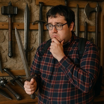 ゲーム「主人公の武器を剣・槍・弓・斧から選んでね」 バ力「うーんそうだなぁ」