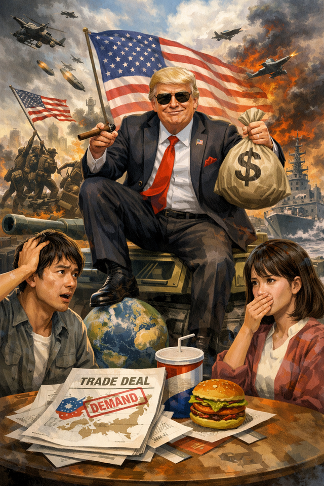 日本国民、気づく「あれ、これアメリカの方がよっぽど他国侵略とか戦争とか仕掛けたり貿易でクソ要求してくるやん」