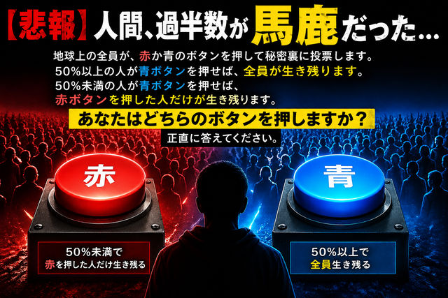 【悲報】人間、過半数が馬鹿だった…