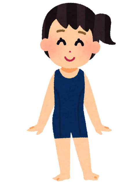 【画像】『胸』が大きい女の子のスク水姿www