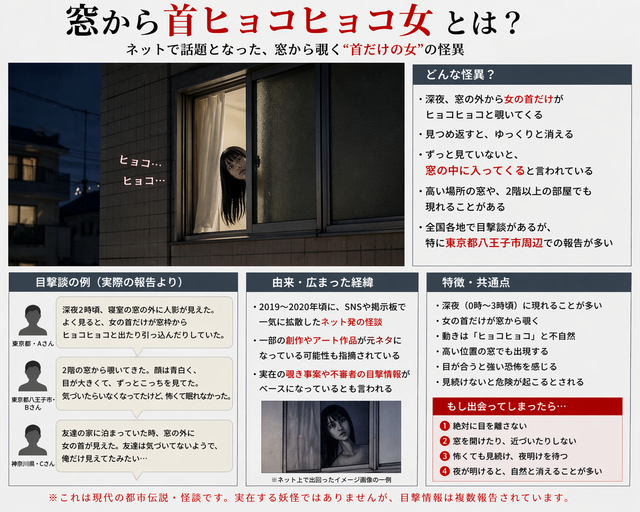 【闇深】「窓から首ヒョコヒョコ女」とかいう実在報告がある怪異、ガチで怖すぎる