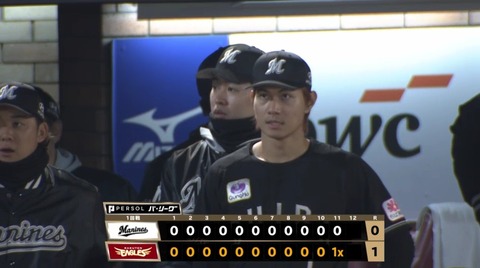 4月17日　楽天１－０ロッテ　先発種市が7回無失点の好投も得点奪えず延長戦へ、11回裏にミスも絡み痛恨のサヨナラ負け…