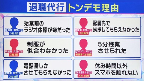 【画像】Z世代の退職理由、ヤバすぎるwww