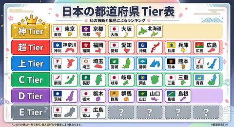 AIが作った「日本の都道府県」ランキングwww