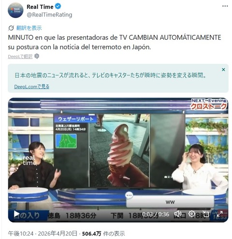 【画像】外国人さん、ウェザーニュース女子キャスターの魅力に気づいてしまうwww