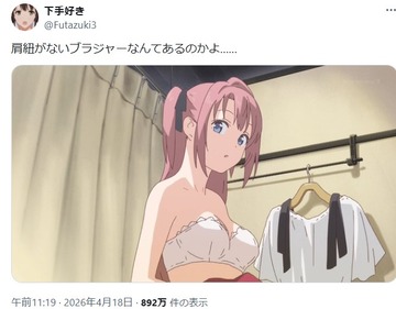 チー牛「ブラジャーに肩紐が無い。作画崩壊だ」