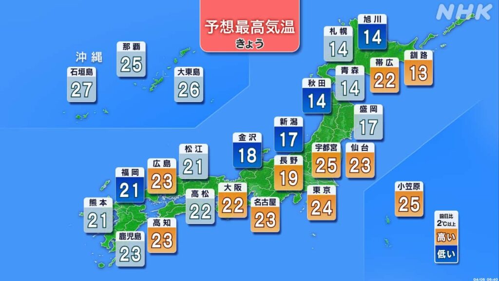 【速報】荒れた天気明けて夏日確定！ただし関東民は震えて眠れｗｗｗ