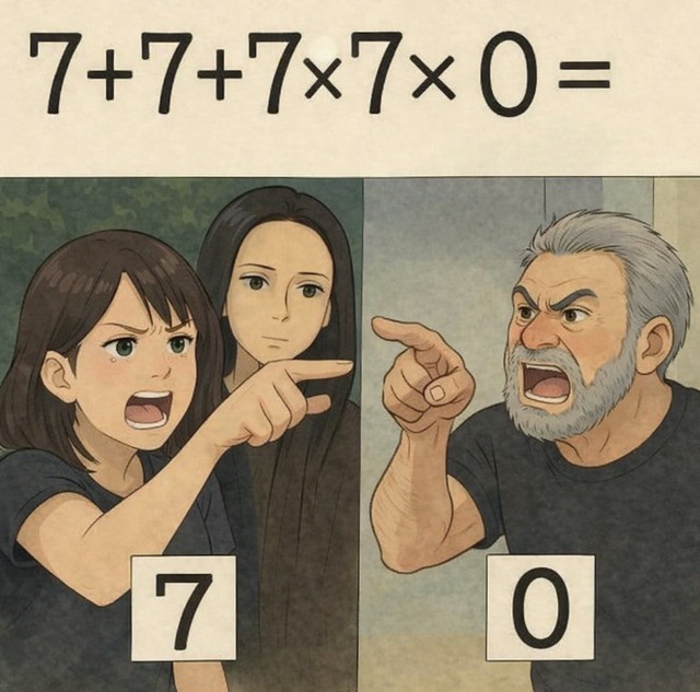 【画像】ネットで話題の計算問題、答えが二分して大論争へwww