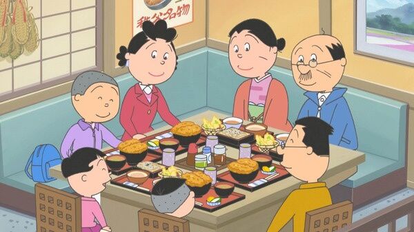 【画像】サザエさんの家族旅行の食事シーン、なにかがおかしいwww