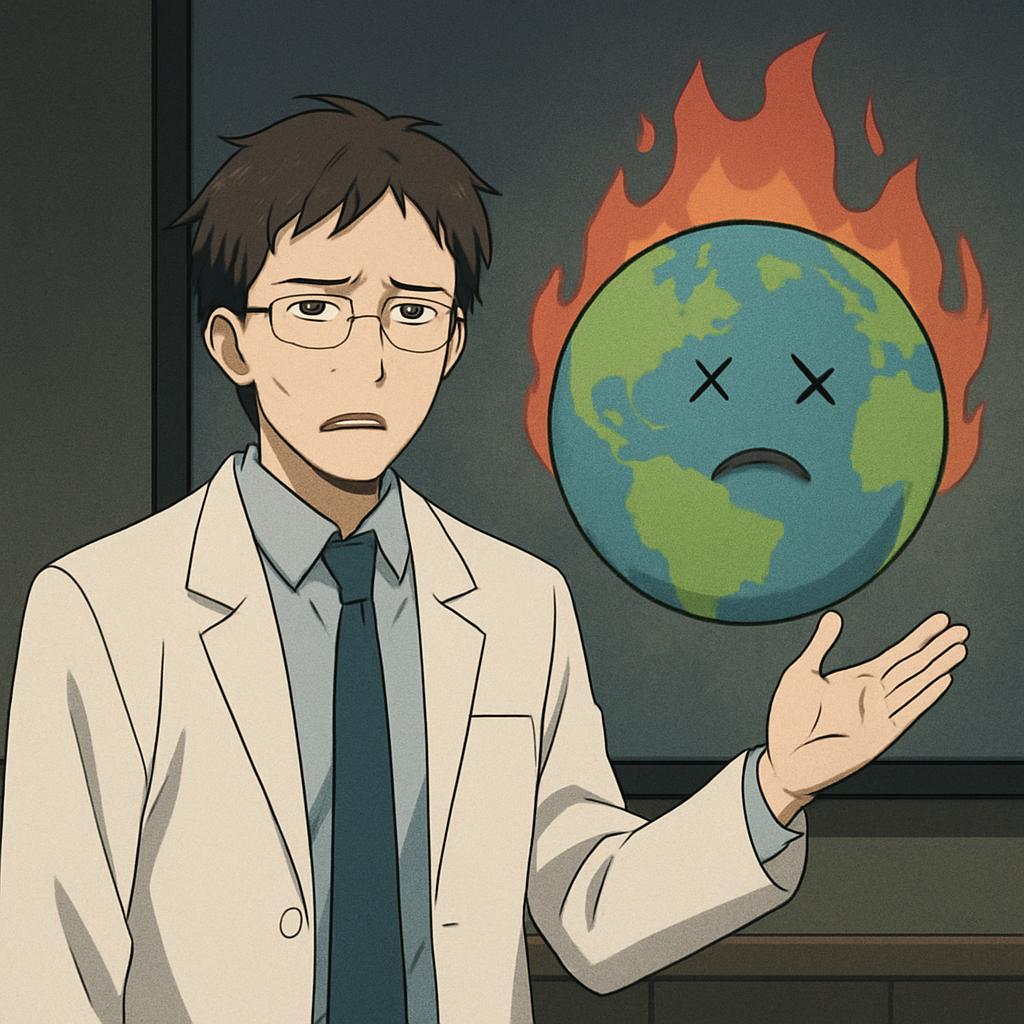 研究者 「実を言うと地球はもうだめです。突然こんなこと言ってごめんね、でも本当です。」