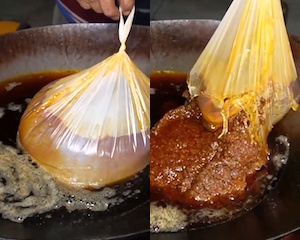 【動画】食材をビニール袋のまま油にぶち込むインドネシアの屋台が怖い。