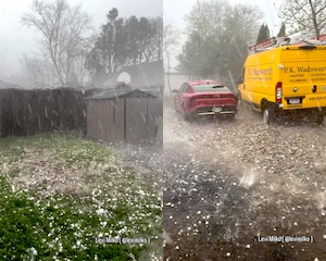 【悲惨】オハイオ州東北部を襲った破壊的な雹の嵐の映像。