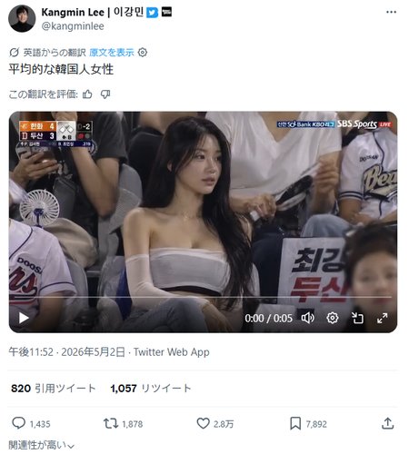 【画像】韓国人「韓国人女性の平均顔はこんな感じです」