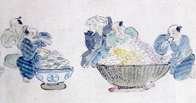 江戸時代のドカ食い気絶部、食いすぎて死亡www
