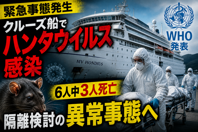 クルーズ船内で「ハンタウイルス」に集団感染　これまでに3人死亡