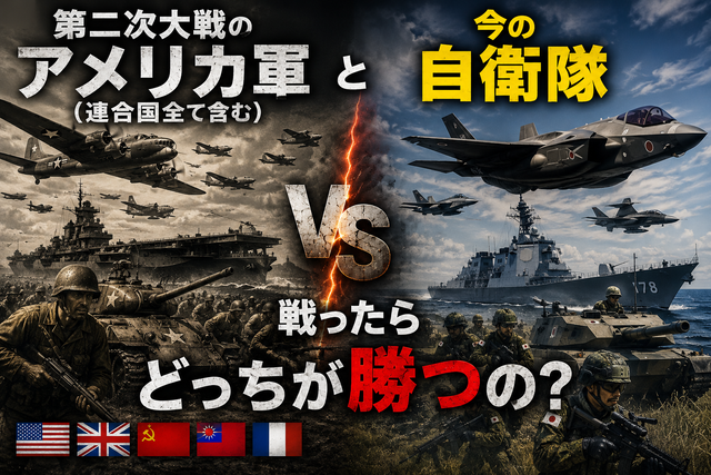 【疑問】第二次世界大戦時のアメリカ軍＋連合国軍 vs 現代の自衛隊、ガチで戦ったらどっちが勝つの？