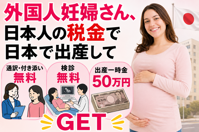 外国人妊婦さん、日本人の税金で日本で出産して通訳・付き添い・検診無料、出産一時金50万円GET