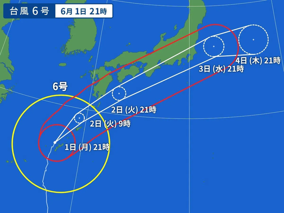 台風6号のルート、ほぼ確定www