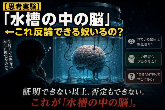 【思考実験】「水槽の中の脳」←これ反論できる奴いるの？