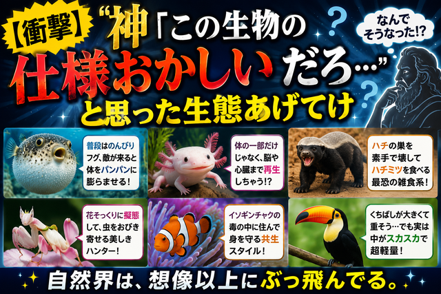 【衝撃】神「この生物の仕様おかしいだろ…」と思った生態あげてけ