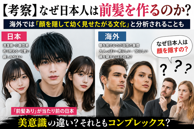 【考察】なぜ日本人は前髪を作るのか？　海外では「顔を隠して幼く見せたがる文化」と分析されることも