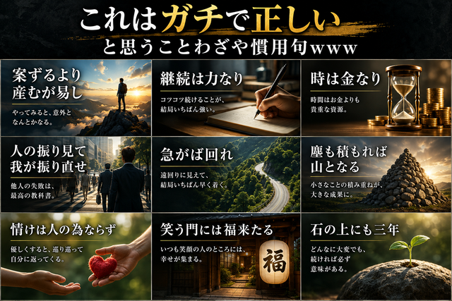 「これはガチで正しい」と思うことわざや慣用句ｗｗｗ
