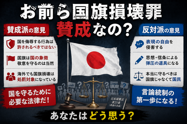 【議論】お前ら「国旗損壊罪」って必要だと思う？賛成？反対？