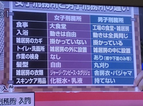 【悲報】女子刑務所と男子刑務所の違いがコチラ