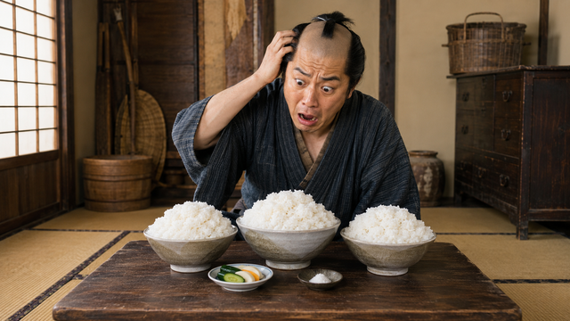 【衝撃】江戸時代の食事、白米3杯におかずは漬物と塩だけ…これ毎日は頭おかしくなるだろ…