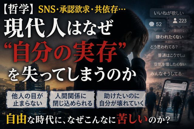 【哲学】SNS・承認欲求・共依存…現代人はなぜ“自分の実存”を失ってしまうのか
