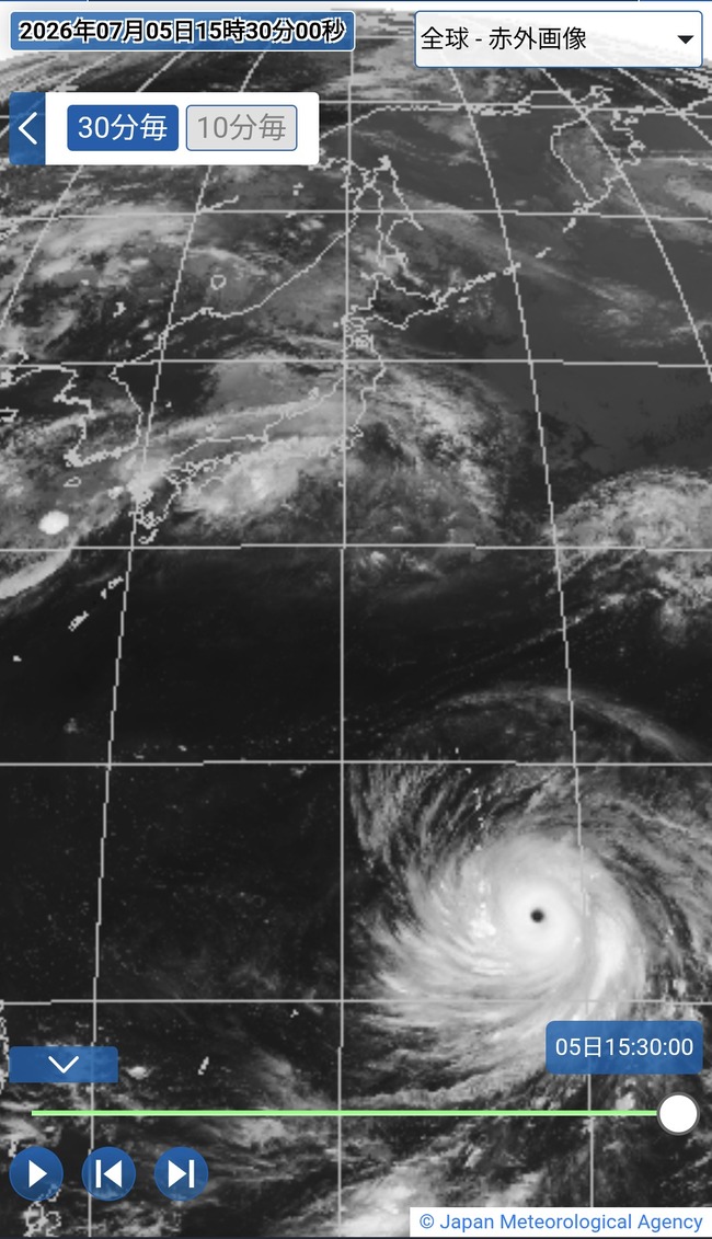【画像】台風９号さん、ちょっとヤバい