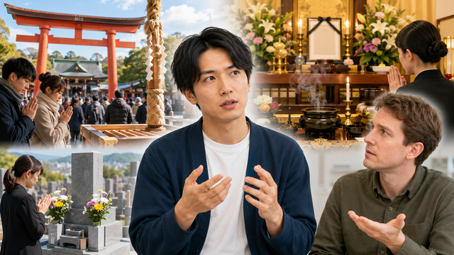 【議論】日本人「無宗教です」外国人「葬儀、法事、墓参り、初詣してるのに？」←これどう説明するの？