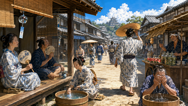 【謎】江戸時代「エアコンなし、冷蔵庫なし、病院も少ない」←こいつらが日本の猛暑を生き抜けた方法www