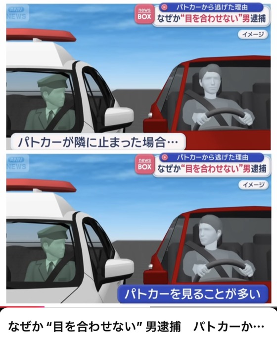 【悲報】パトカーが隣に停車→無視すると逮捕www
