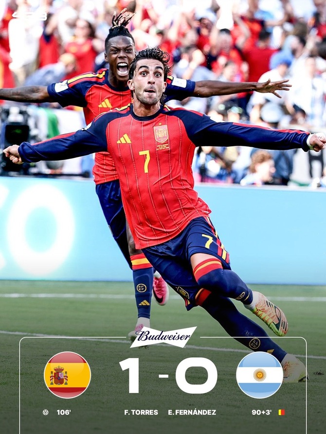 【速報】W杯決勝スペインが延長戦の激闘を制し優勝！