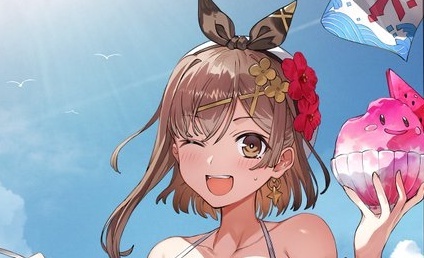【画像】ライザさん、水着でかき氷を食う