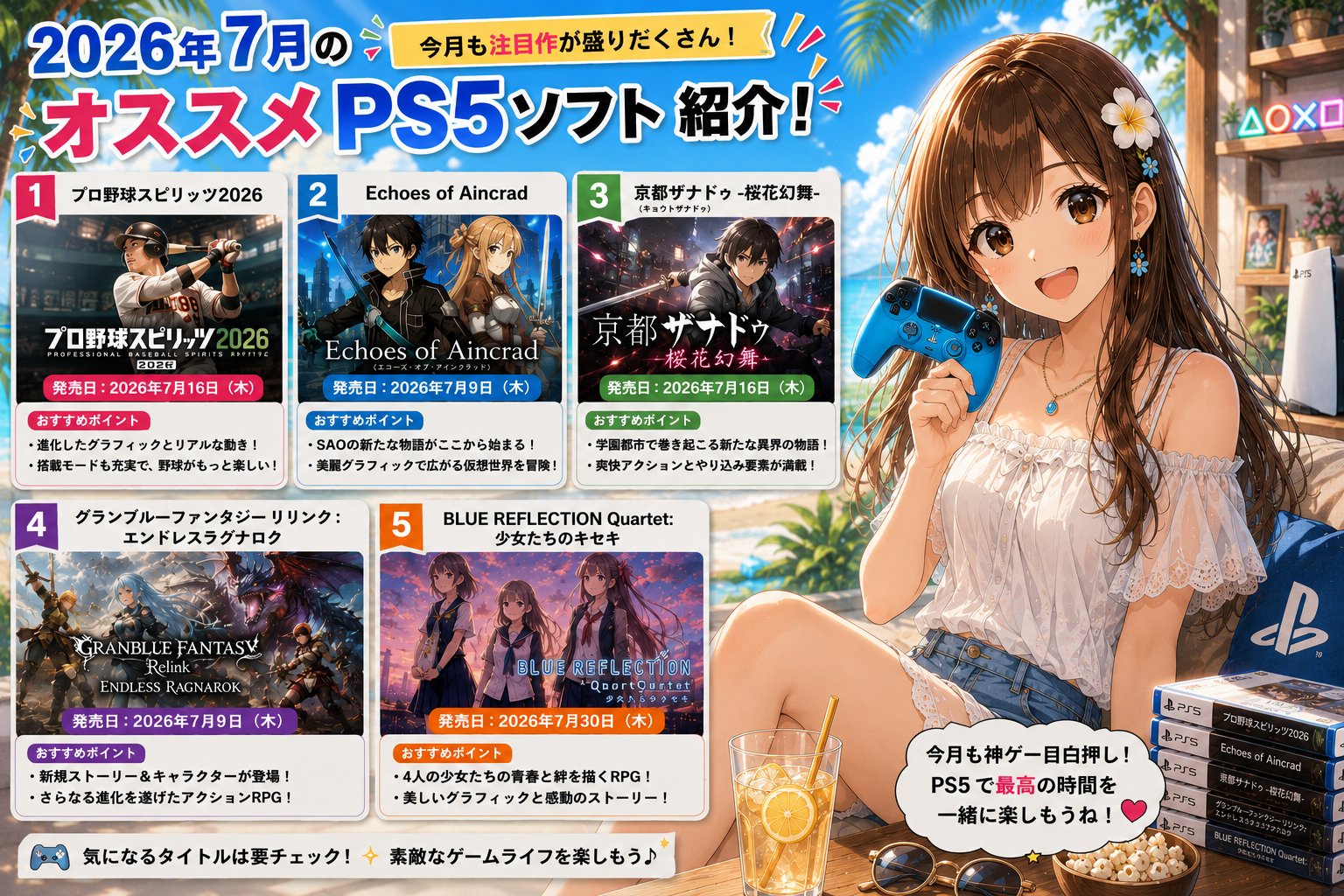 本日より7月！今月のPS5ソフトが最強すぎると話題に！！